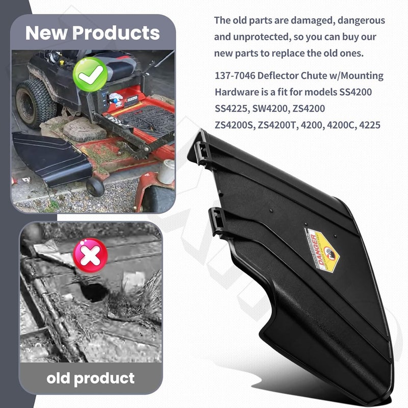 ZHIXING 137-7046 قاذف مع ملحقات التركيب متوافق مع ماكينة جز العشب Toro Timecutter Exmark Quest E-Series 42" SW4200 ZS4200S 75742 74665 75748 75749 74667 74677 74705 74711 75742TA 75742W - Image 4